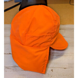 Vintage Safesport Duck Down Insulated Orange Hunting Trapper Hat Cap Taiwan